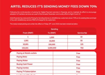 Airtel Rwanda yagabanyije igiciro cyo kohererezanya amafaranga ho 70 %