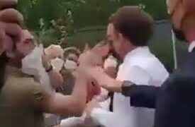 French President  slapped in face