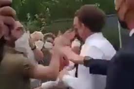 French President  slapped in face
