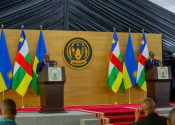 U Rwanda na Centrafrique: Abakuru b’ibihugu byombi biyemeje gukomeza ubufatanye mu rugendo rw’iterambere