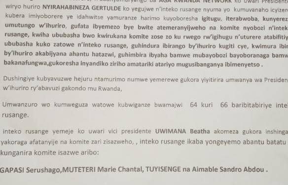 Madame Nyirahabineza Geretrude yirukanywe ku buyobozi bw’Urugaga rw’Abavuzi Gakondo “AGA Rwanda Network”