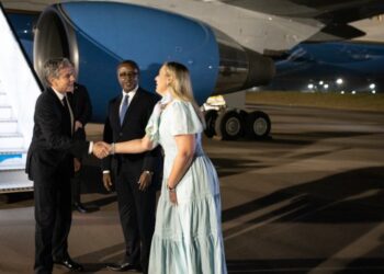 Umunyamabanga wa leta y’Amerika yageze I Kigali kuganira n’abayobozi b’u Rwanda