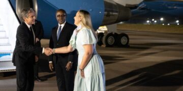 Umunyamabanga wa leta y’Amerika yageze I Kigali kuganira n’abayobozi b’u Rwanda