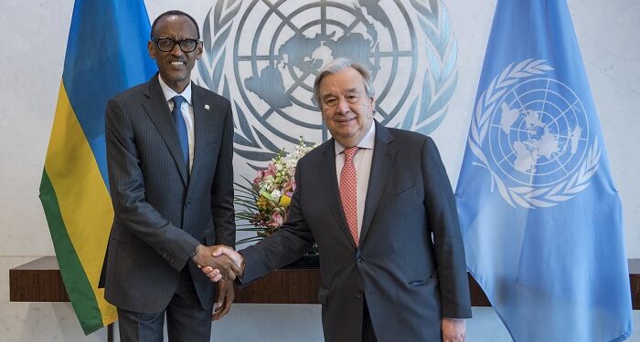 Perezida Kagame yavuganye n’Umunyamabanga mukuru wa UN ku kibazo cya RDC
