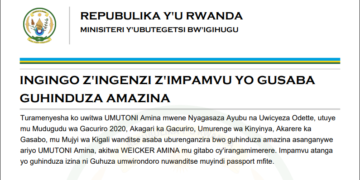 Gutangaza Ingingo z’Ingenzi z’Impamvu yo gusaba guhindura Amazina ya UMUTONI Amina